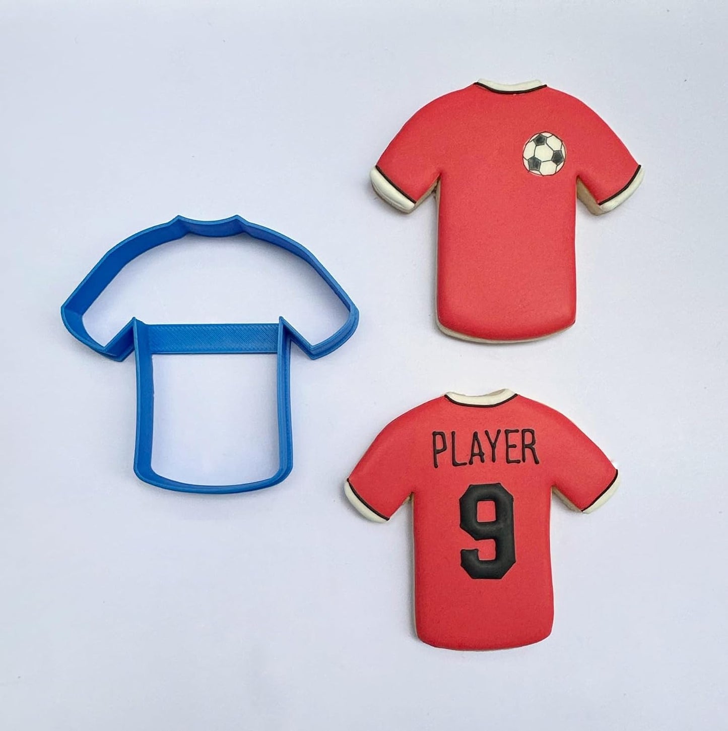 Soccer Ball Cookie Cutters with Jersey - American Football Sport Cookie Cutters for Birthday Graduation (3 Pack)