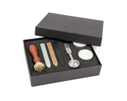 Wax Sealing Stamp Kit, VOOSEYHOME Cute Octopus Seal Stamp, Black/Gold/Silver Sealing Wax Sticks, Decorating on Invitation Envelope Packings for Birthday Themed Parties Weddings Signatures