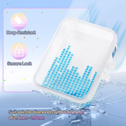 Glotrove Diamond Art Storage Containers Trays, 45pcs Diamond Painting Trays with Lids, 2-in-1 Beads, Gems & Drills Storage and Line-Up Accessories for Diamond Painting