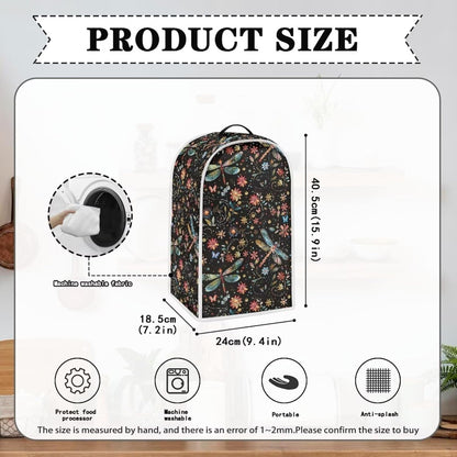 Floral Dragonfly Kitchen Appliance Cover, Anti-Fingerprint Fabric, Stand Mixer or Coffee Maker with Top Handle