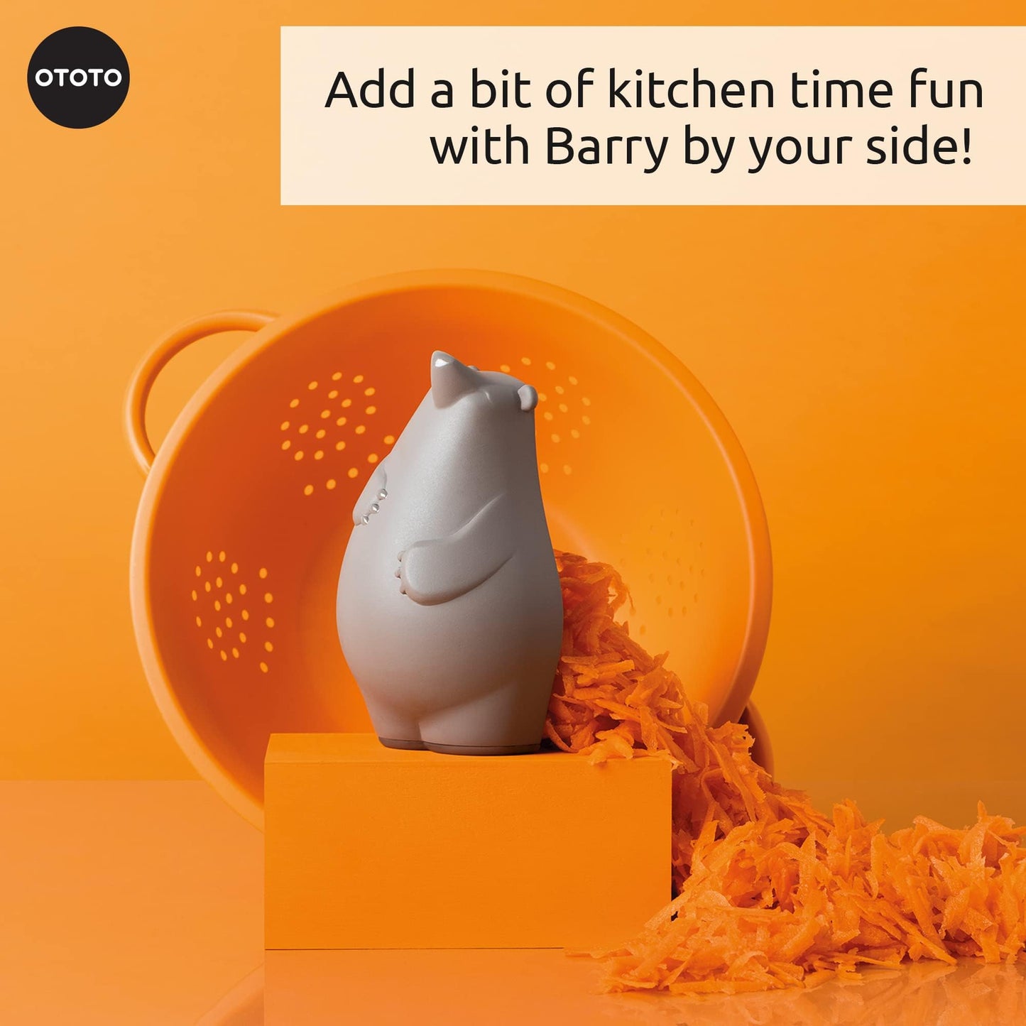 OTOTO Grater - Stainless Steel, BPA Free, Dishwasher Safe, Fun Kitchen Gadget, Vegetable Shredder, Cute Kitchen Gifts & Accessories (Barry The Bear Cheese Grater, Brown)