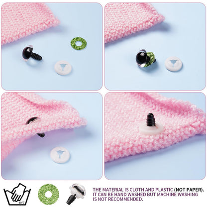 MUCUNNIA 120pcs 15mm Safety Eyes for Amigurumi Glitter Plastic Safety Eyes for Crochet with Washers Craft Crochet Eyes Doll Eyes for Crochet Animals Plush Stuffed Animals DIY Christmas Decorations