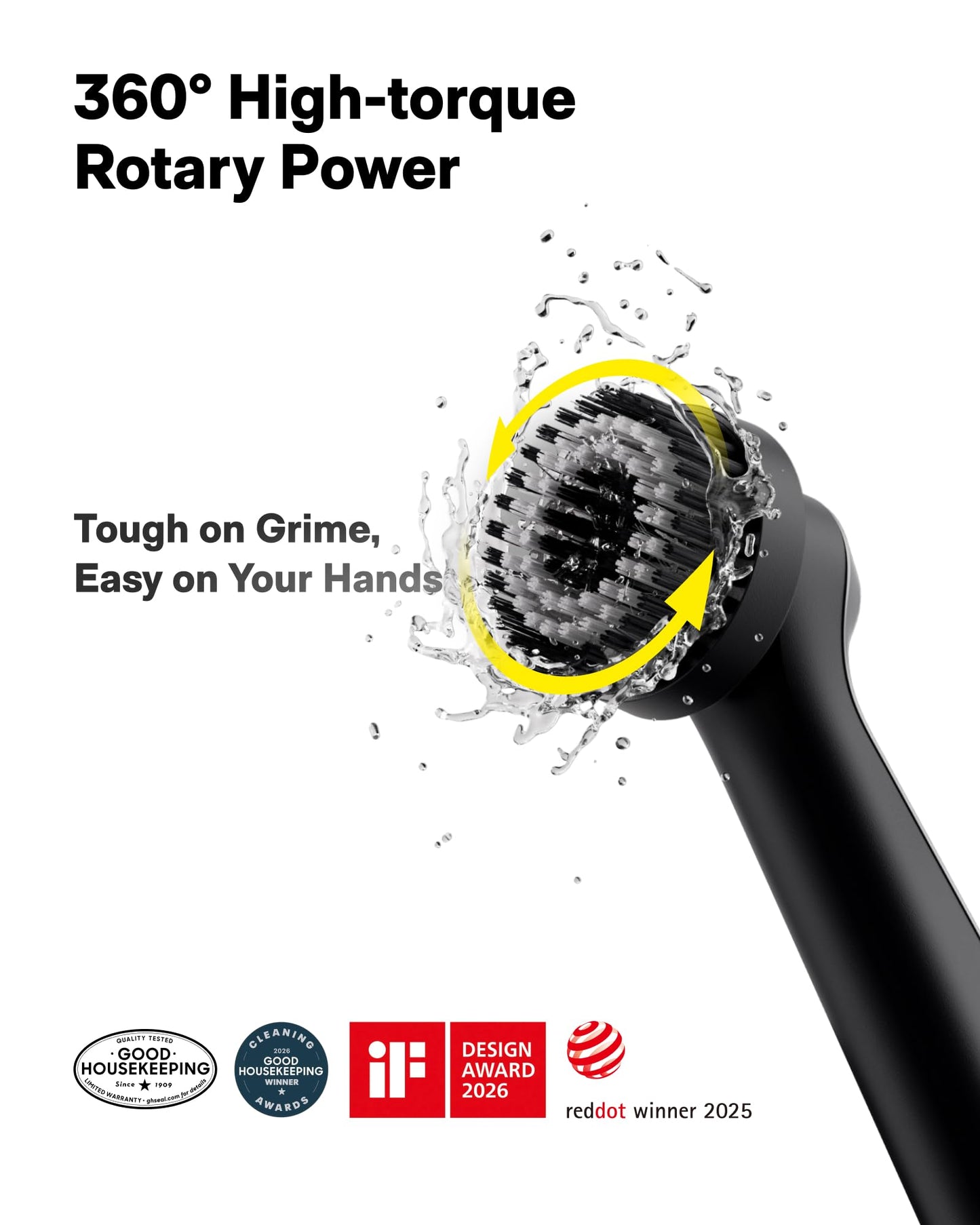HOTO Wand™ Cordless Spin Scrubber, Electric Rechargeble Grout Cleaning Brush, IPX7 Waterproof Bathroom Scrubber, 12 Replaceable Brush Heads Version Power Scrubber for Grout, Tiles, Corners, Crevices