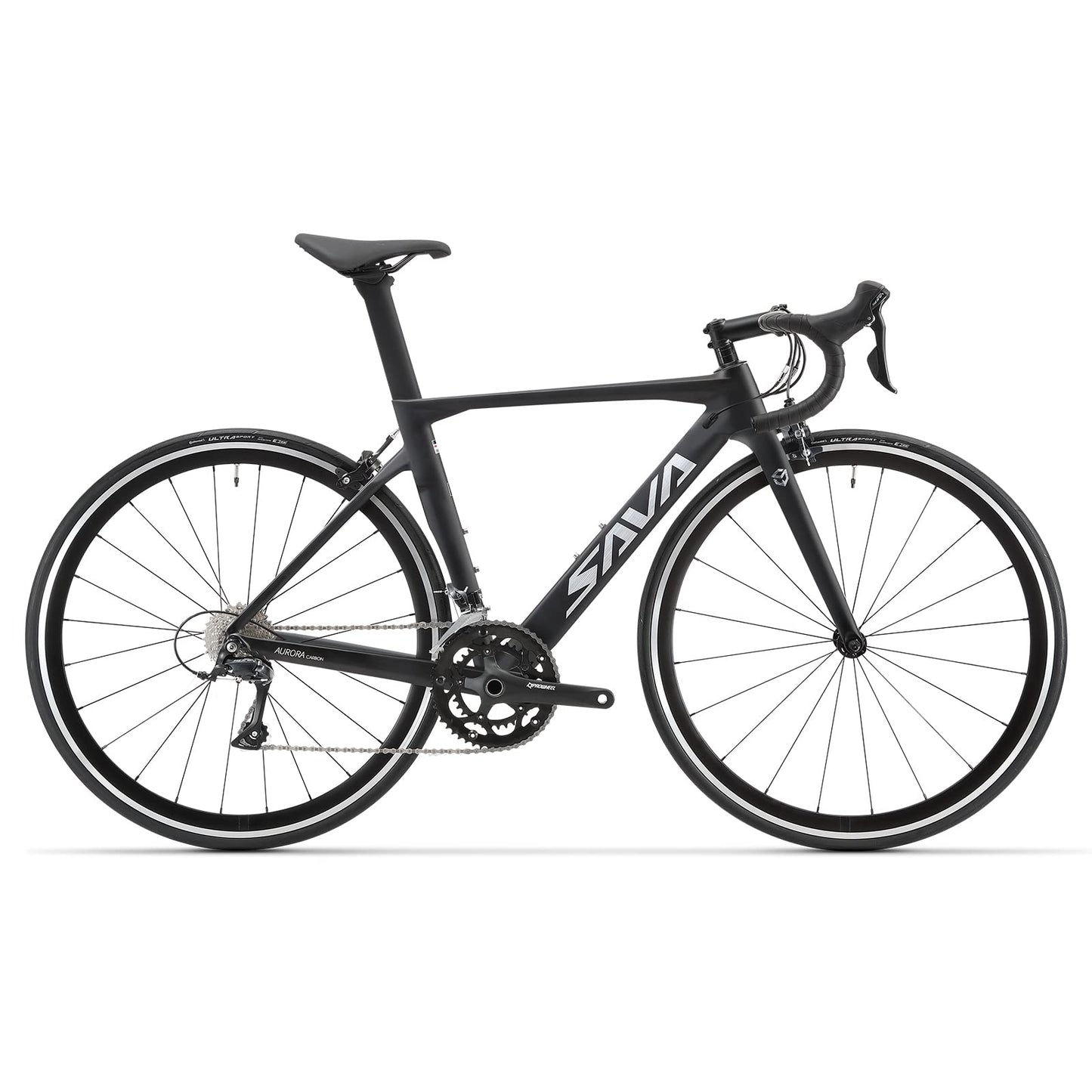 SAVADECK Carbon Road Bike with Shimano SORA R3000 18 Speed Derailleur System,Racing Bicycle with Carbon Fiber Frame Carbon Fork and Double V Brake for Adult.(Black 56cm)