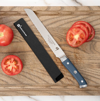 Restaurantware-Sensei 10 x 1.5 Inch Knife Sleeve, 1 Knife Protector - Fits Bread Knife, Felt Lining, Black Plastic Knife Blade Guard, Durable, Cut-Proof