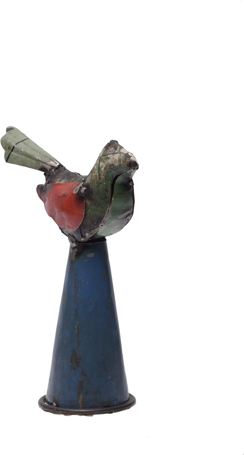 DeKulture Recycled Iron Bird Bottle Topper - Decorative Wine Bottle Cover (5.5x2.5x6 Inches)