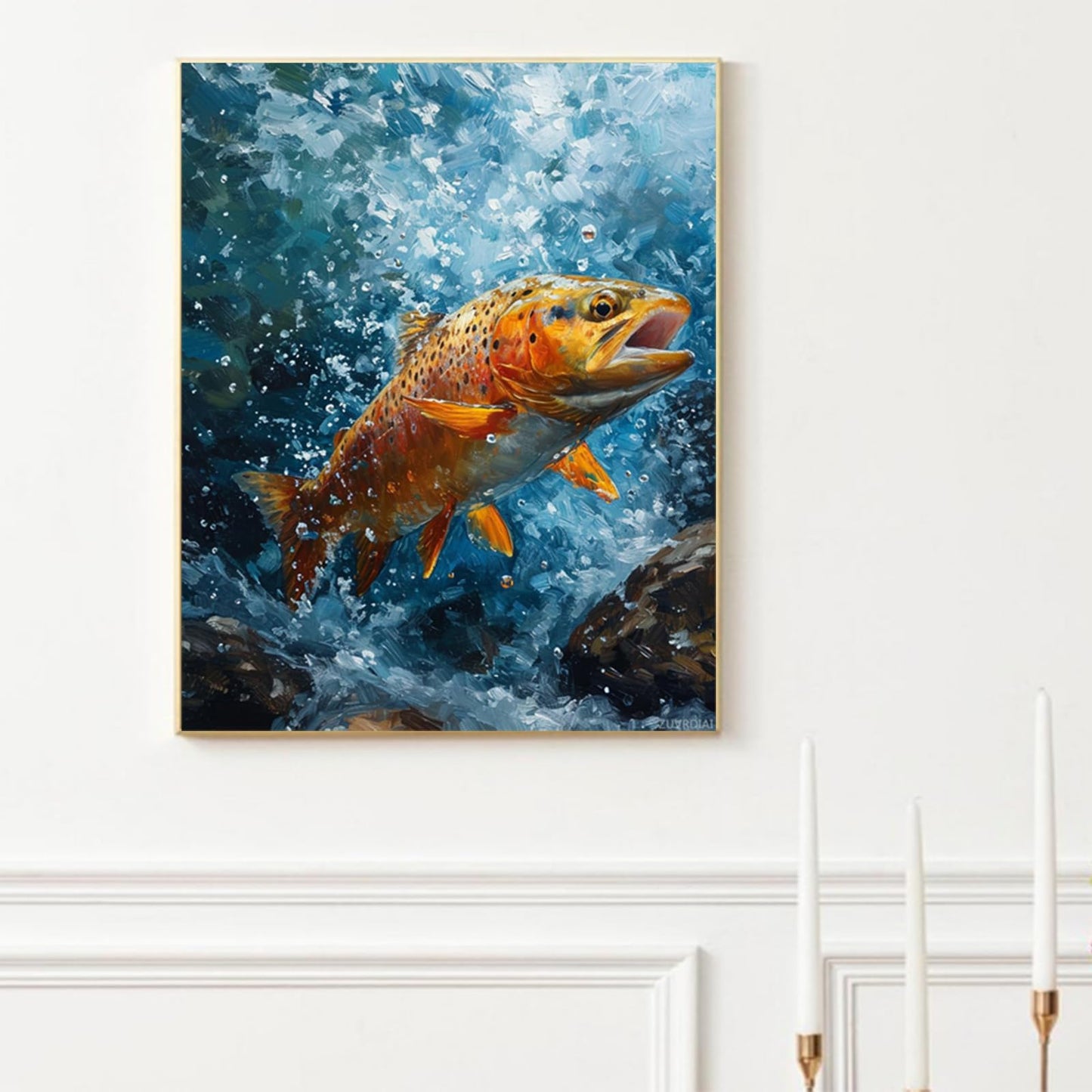 ZUVRDIAI Paint by Numbers, Flash, The Fast Trout, Adult Crafts Adult Paint by Number Kits, Arts Crafts for Home Decor (No Frame, 16x20 inch)