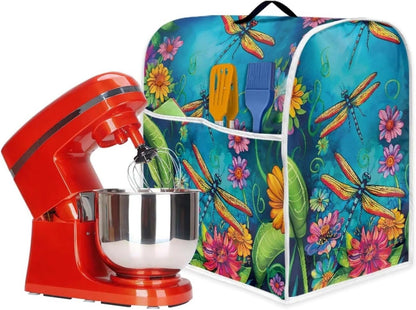 Dragonfly Stand Mixer Cover for Kitchen Aid Mixers, Accessories with Pockets, Suitable for Kitchen Mixer Cover