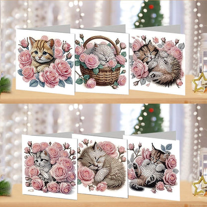 DDGYP 6-Pack Diamond Art Kits for Adults, 5D Diamond Painting Greeting Card Kit with Envelopes, 5.9x11.81 Inch Diamond Art Cards for DIY Crafts, Birthday & Holiday Greetings