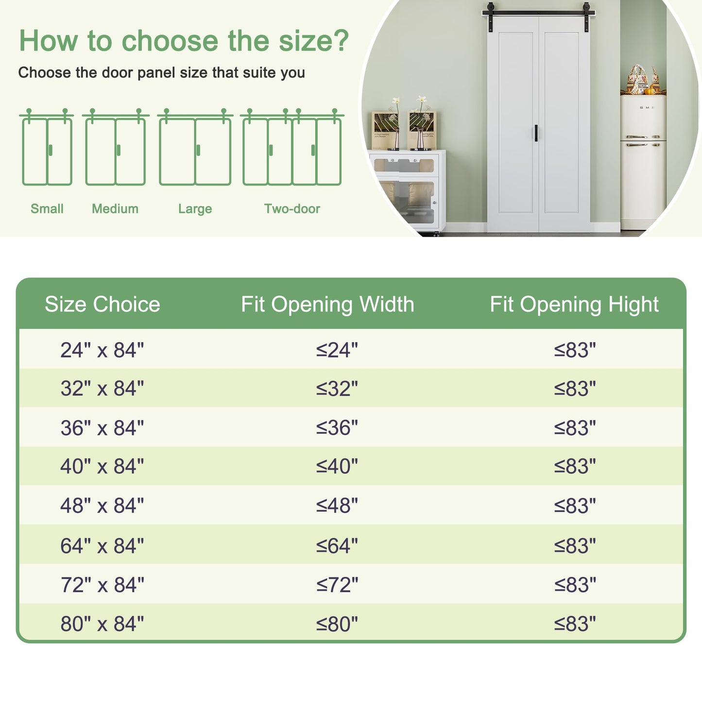 64" x 84" 1 Panel Bifold Barn Door, 72" Track Kit for 4 Closet Doors, Pre-Assembled Panel Bi-fold Barn Door for Pantry, Primed White Finish with Water-Resistant and Scratch-Resistant, Paintable