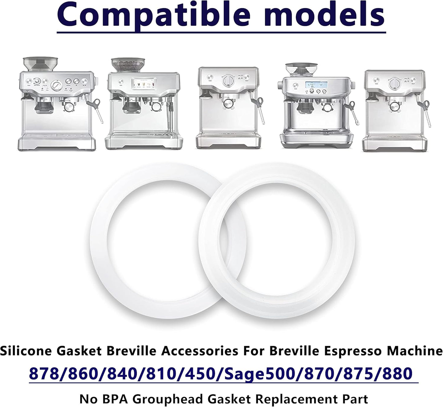 NEOUZA 54mm Brewing Group Head Silicone Gasket, 2Pcs Espresso Machine O-Ring for Breville Sage Coffee Maker