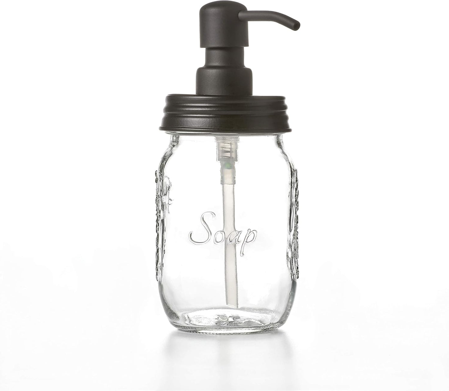 12oz 16oz) Mason Jar Soap and/or Lotion Dispenser for Hand Sanitizer, Liquid Soap or Hand/Body Lotion (Black