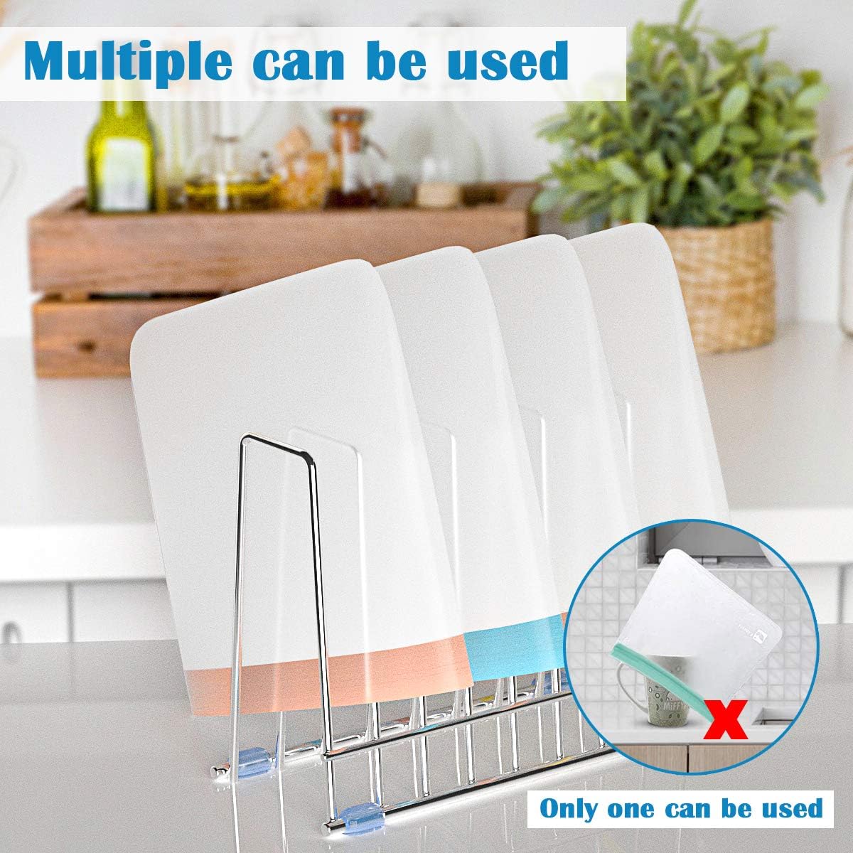 IDEATECH Bags Rack, Drying Rack for Bags, Stainless Stand, File Organizer Desktop Storage Book Shelf, Kitchen Storage & Organization (Silver)