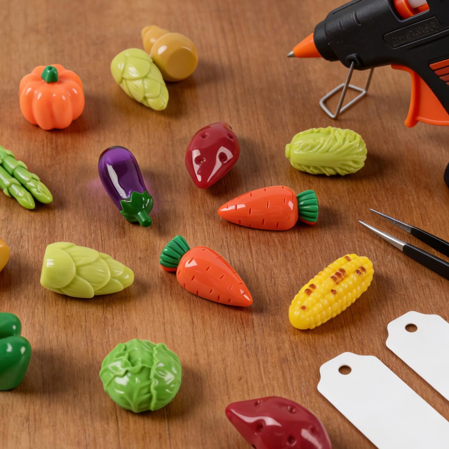 Hanycon 70PCS Mini Resin Vegetable Figurines Miniature Vegetable Figurines Tiny Mini Food for Home House Grocery Photography Party Decoration