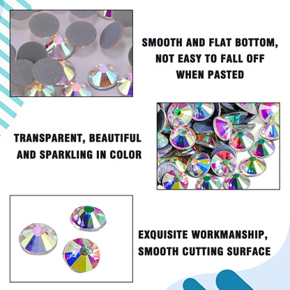 23800 Pcs Hotfix Crystal AB Flatback Rhinestones Bulk for Crafts,Clothes,Nail Art with Rhinestone Transfer Paper and Picking Pen and Clip (SS10,Crystal AB)