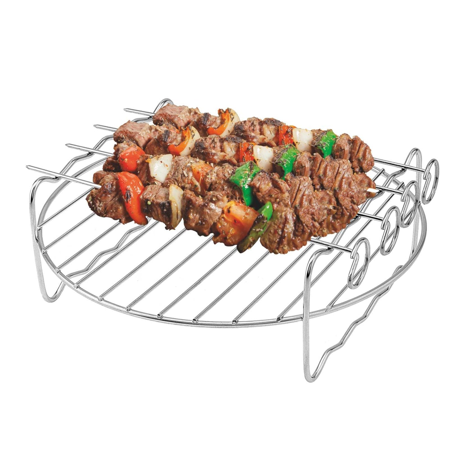Air Fryer Racks Set 3Pcs, Stainless Steel Layer Racks Air Fryer Accessories, Multipurpose Double Layer Racks with Skewer Round Cooking Rack Toast Racks, Fits Most 2.5QT or Above Air Fryer