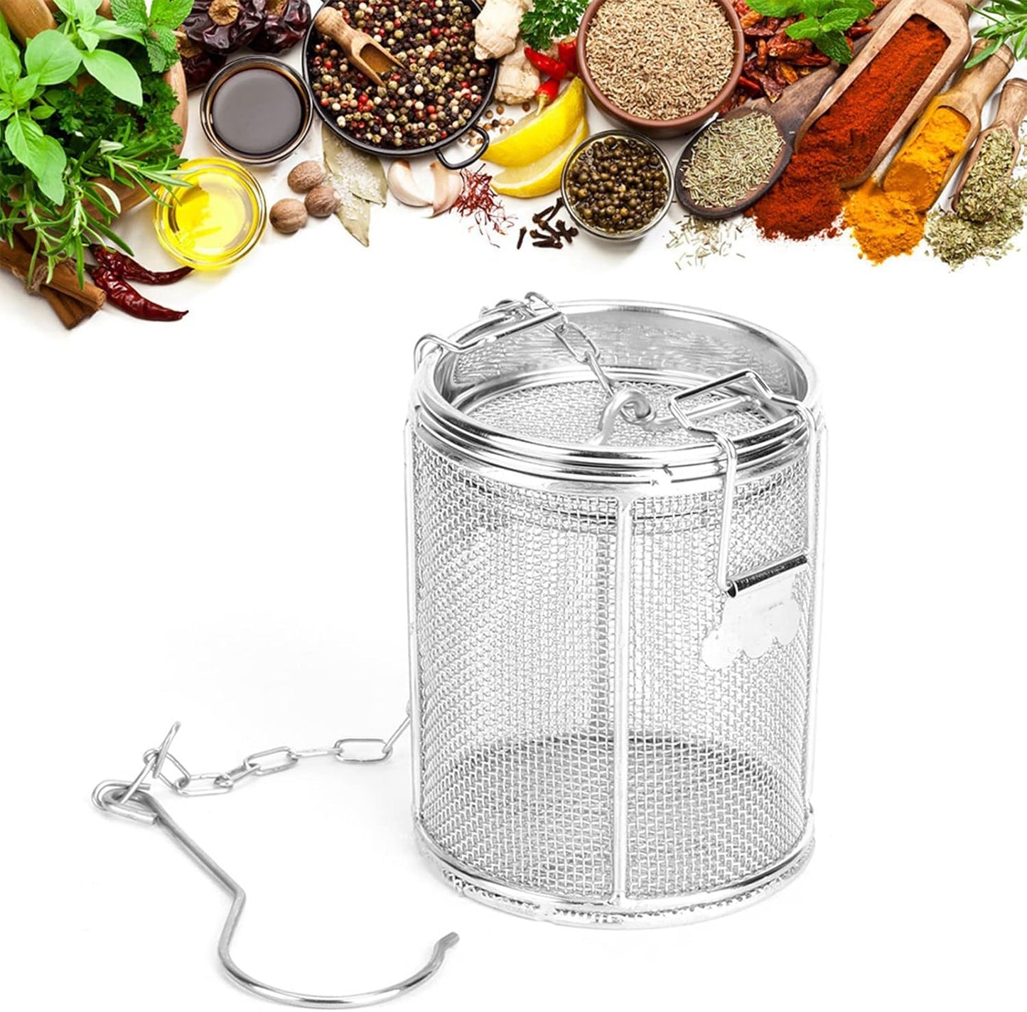 Tea Spice Seasoning Strainer Filter Mesh, Stainless Steel Herbal Filter for Soup Seasonings, Tea Infuser Basket