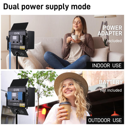 GVM 800D RGB LED Video Light, 2026 Upgraded Panel Light with Optical Lens & 6X Brighter (19500 Lux/0.5m), 3200K-5600K Bi-Color, 20 Scene Modes & CRI97+, Studio Lights, Photography Lighting, 3-Packs