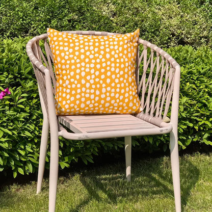 Set of 2 Outdoor Pillow Covers 16x16 Yellow Polka Dot Waterproof Decorative Pillow Cases for Summer Outdoor Sofa Bed