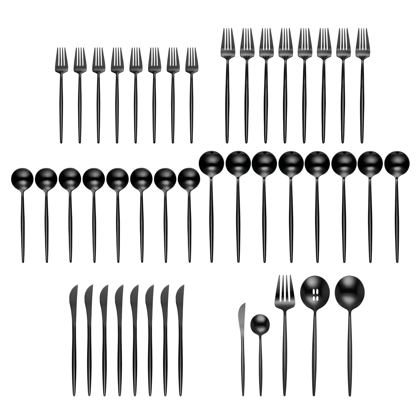 Hampton Forge 894757 Skandia Zephyr Black 45 Piece Flatware Set