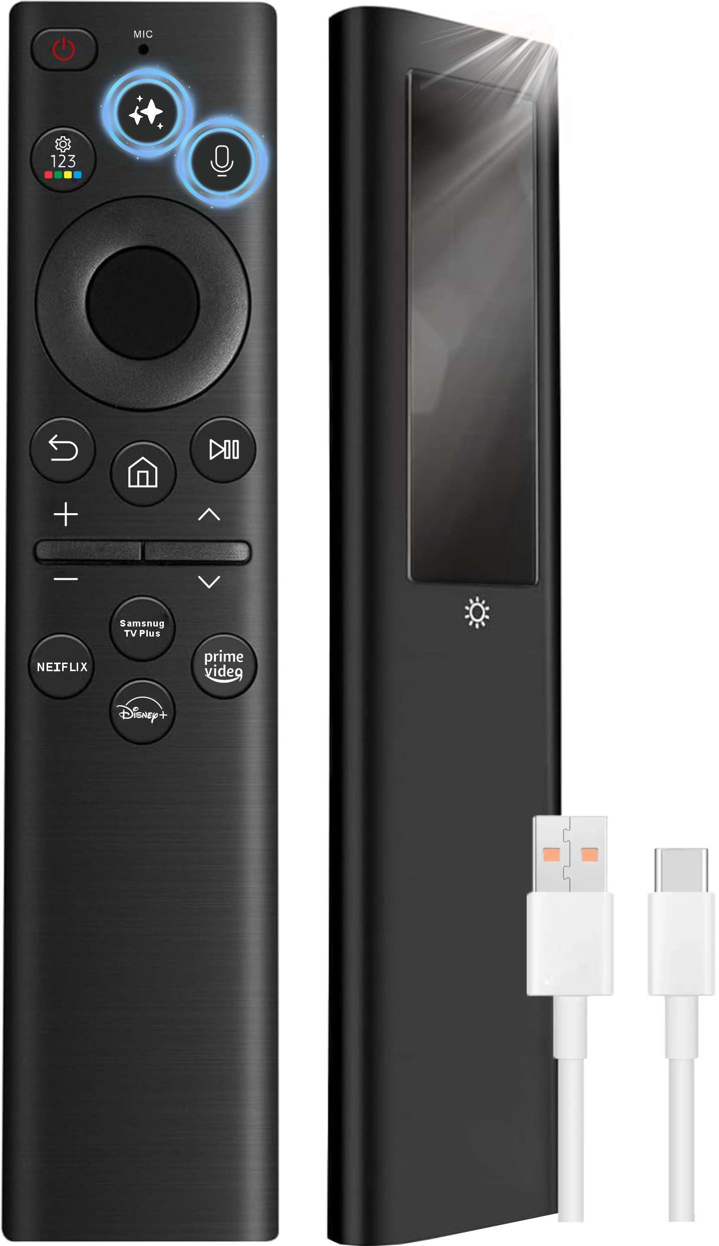 B Braince Smart Remote Compatible with Samsung Smart TV Remote Replacement 2025-2019, Voice Control remoto Samsung Smart tv, Mic, Bluetooth, Universal, Tizen OS, No Solar. 2-Year Warranty.