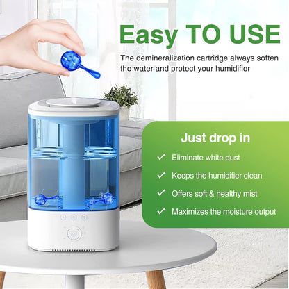 12 Pack Universal Humidifier Tank Cleaner Balls, Demineralization Cartridge for Humidifiers & Fish Tanks, Purifies Water