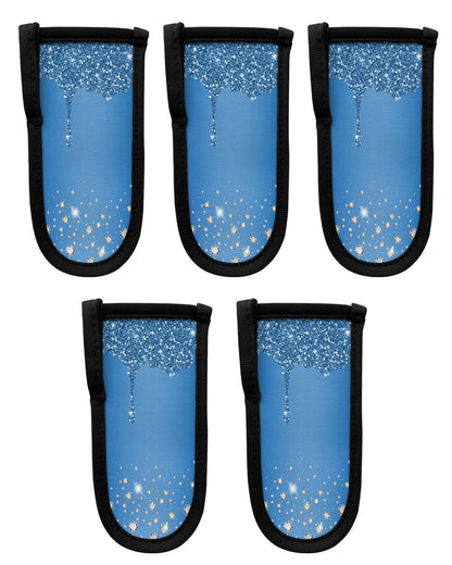 Blue Diamond Hot Handle Holder, Pot Pan Handle Covers, Shiny Modern Art Droplet Texture Cast Iron Skillet Handle Covers, Heat Protecting Pan Handle Sleeves Mitt for Kitchen Cookware, 5PCS