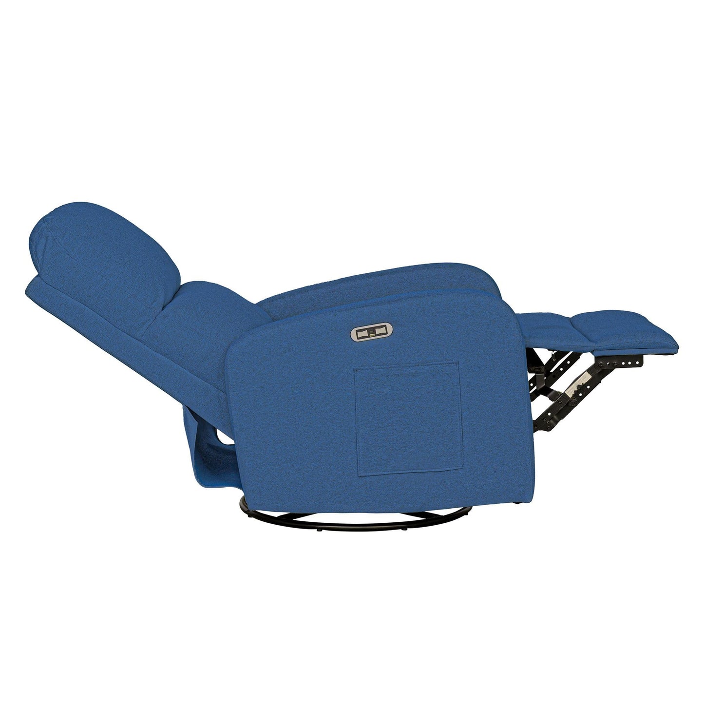 Ink+Ivy Recliner & Rocking Chair: Glider Recliner Nursery Chair for Living Room & Bedroom, Swivel Rocker Recliner with Side Pockets, Comfy Chair for Small Spaces, Blue