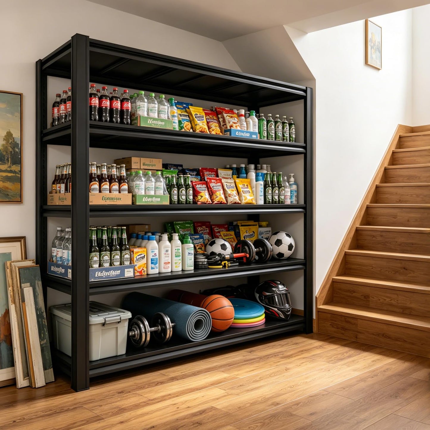 KIFDYTH 83" H Storage Shelves Heavy Duty, 3500 LBS Garage Shelving, 5 Tier Adjustable Metal Garage Shelving Units, 83" H*55" W*23.12" D, for Garage Storage, Warehouses, Basement (83H*55W*23.12D)