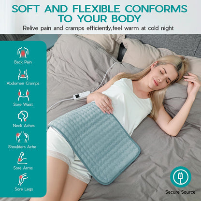 Large Heating Pad for Back Pain Relief, Electric Heating Pad for Neck and Shoulders, Auto Shut Off, Fast Heat, Christmas Gifts for Women Men, Birthday Gifts for Mom Dad (17'' x 33)