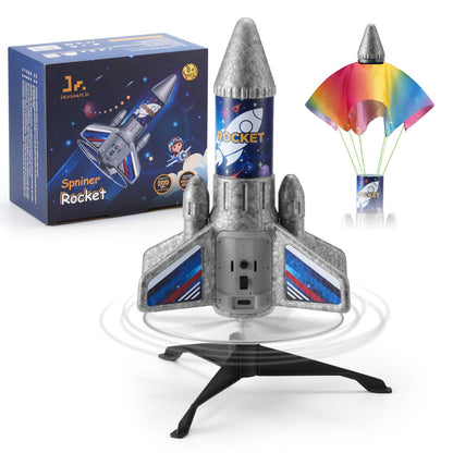 SainSmart Jr. Rocket Launcher for Kids - Upgraded Version, 200 ft Self Launching Motorized Rocket Toy with LED and Safety Parachute, Outdoor Toys for Ages 8-12, Birthday Gift for Kids Boys & Girls