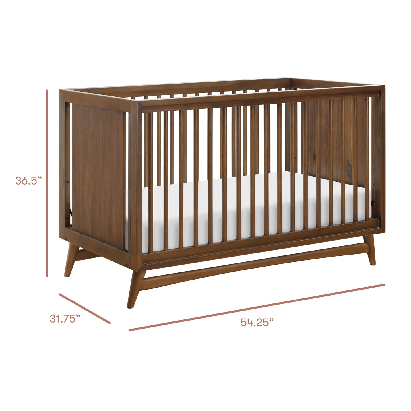 Babyletto Peggy 3-in-1 Convertible Crib with Toddler Bed Conversion Kit in Natural Walnut, Greenguard Gold Certified