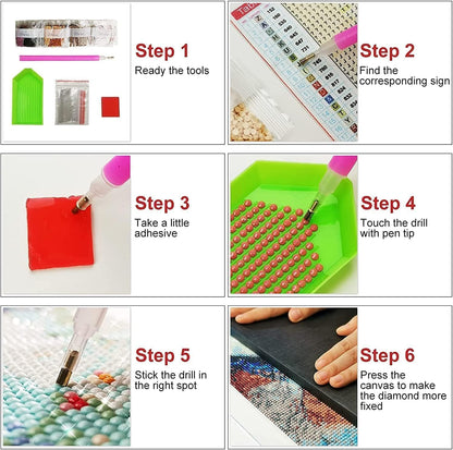 GOUOYANA Large Diamond Art Kits for Adults - 6 pcs, Diamond Art Flowers for Beginners, DIY Full Rhinestone 5D Diamond Painting Kits (Gemstone Craft and Diamond Dots), Home Wall Decoration (12x16 inch)