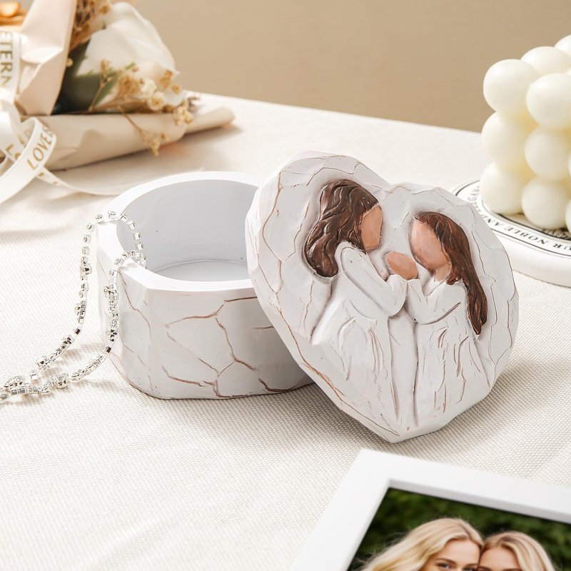 Sister Birthday Gifts, Sister Figurine Small Keepsake Box - Mothers Day Gifts for Sisters, Big Sister Gift from Sisters, Best Friend Friendship Gift - Soul Sister Hand-Painted Decorative Boxes