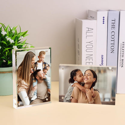 Fixwal 4x6 Picture Frame, 6 Pack Acrylic Frames, Clear Double Sided Photo Frame with Magnetic Desktop