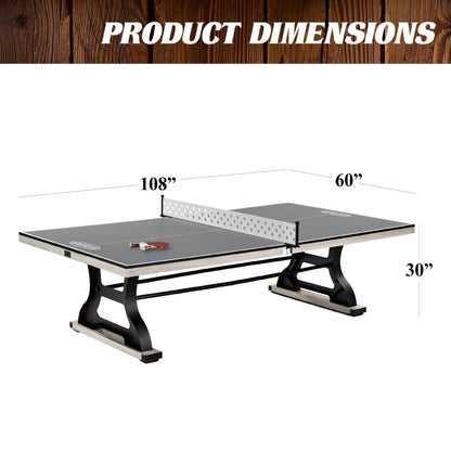 Barrington 9-ft Coventry Tennis Table, Official Size with Durable Metal Net and Storage Drawer, Perfect for Family Game Rooms