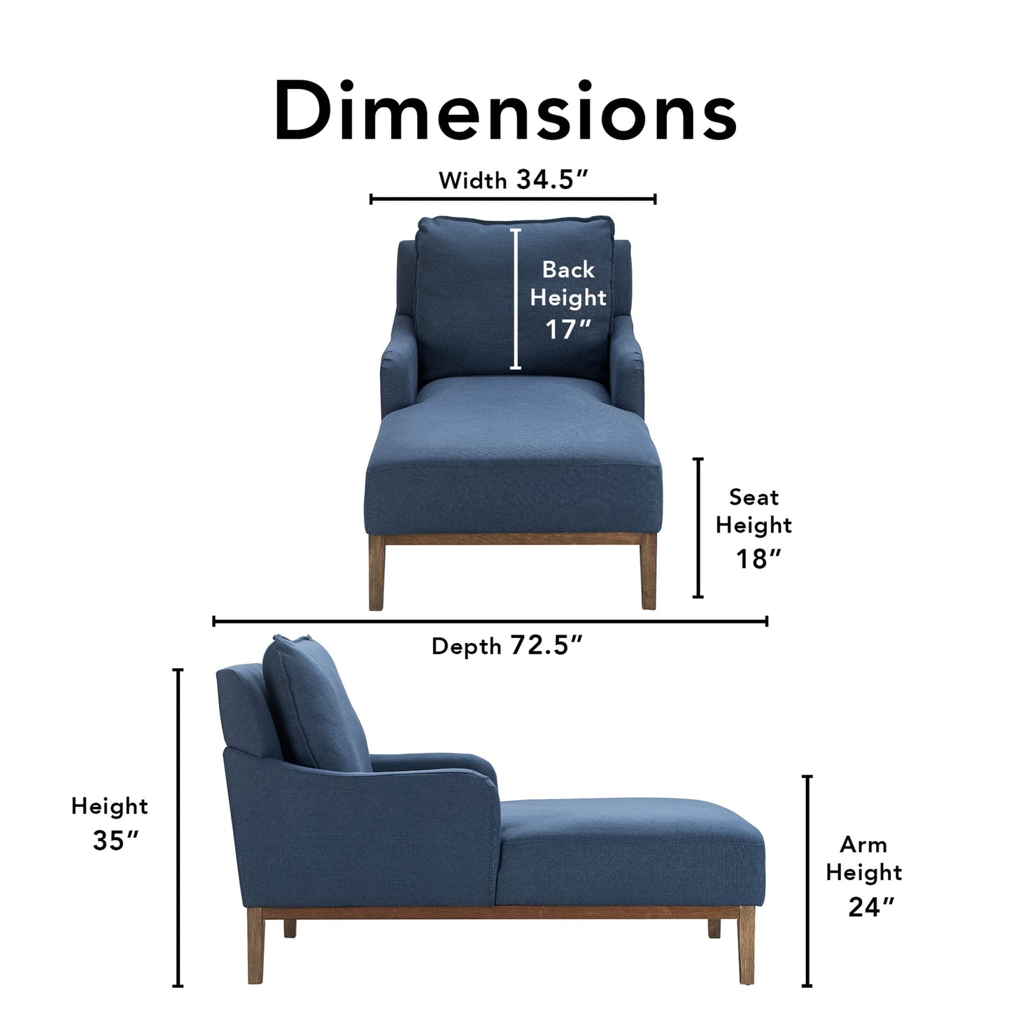 Finch Elmhurst Chaise Lounge, Blue