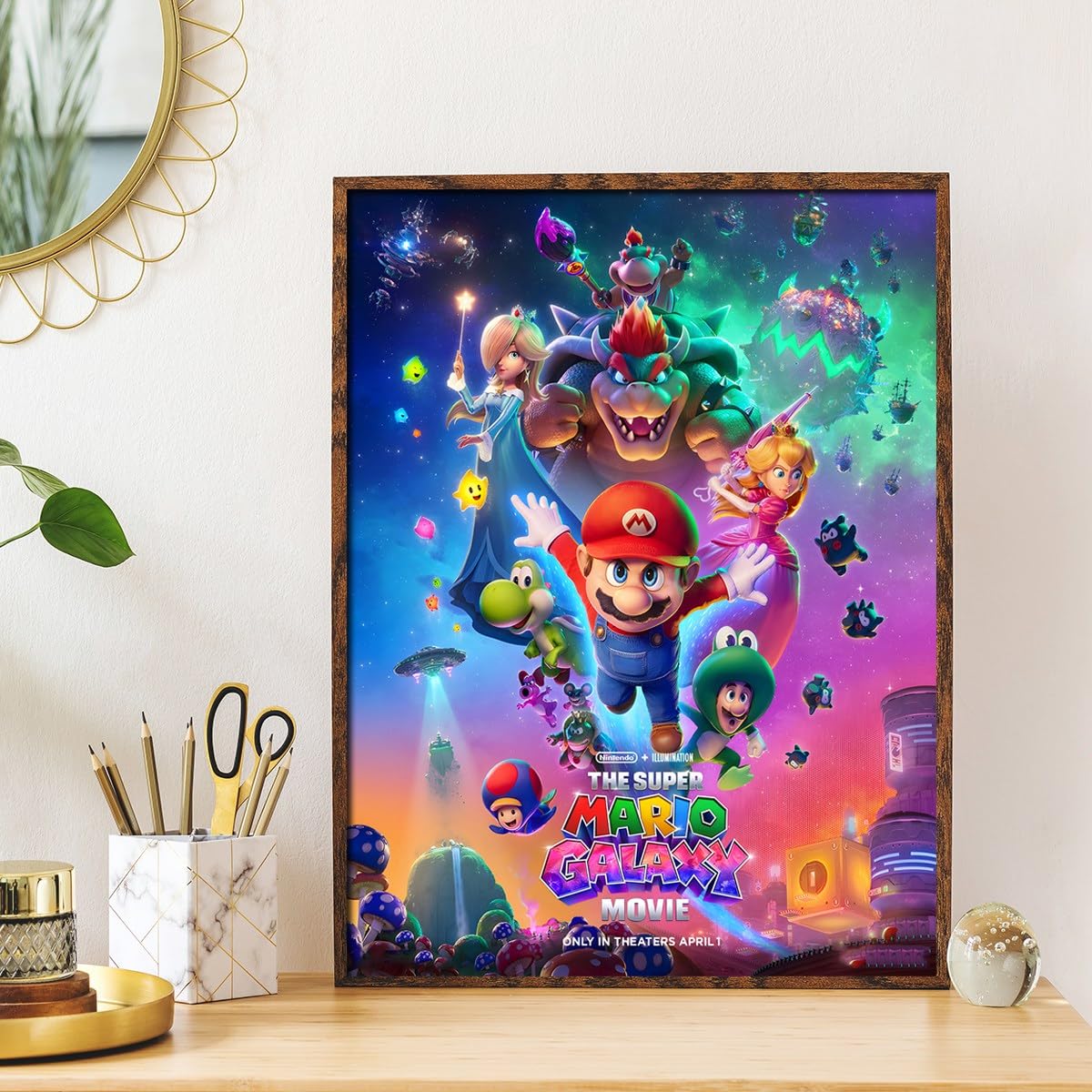 COMOR Super Mario Galaxy Game Movies Diamond Art Kits For Adults-Super Mario Galaxy Game Diamond Painting Kits-5d Diy Full Drill Round Rhinestone Gem Art Crafts Paintings For Home Wall Decor