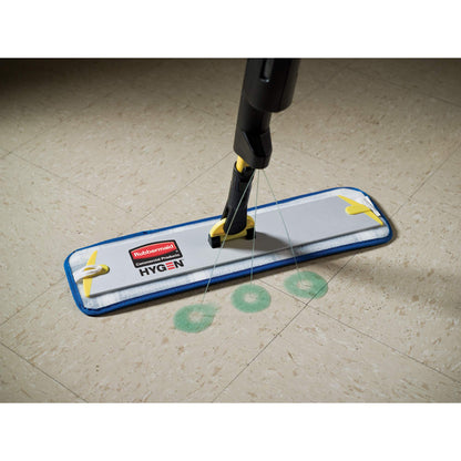 Rubbermaid Commercial Products HYGEN Pulse Single Sided Microfiber Spray Mop Kit for Hardwood/Tile/Laminated Floors Yellow Perfect for Kitchen/Lobby/Bathroom Cleaning