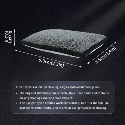 ANTSHINY Car Interior Scrubbing Sponge, Microfiber Car Wax Applicator Scrubber Pad, Car Detailing Microfiber Interior Scrub Pad,Washing Sponges for Car, Boat, Wood, Marble and Motorcycle - 6pcs (gray)