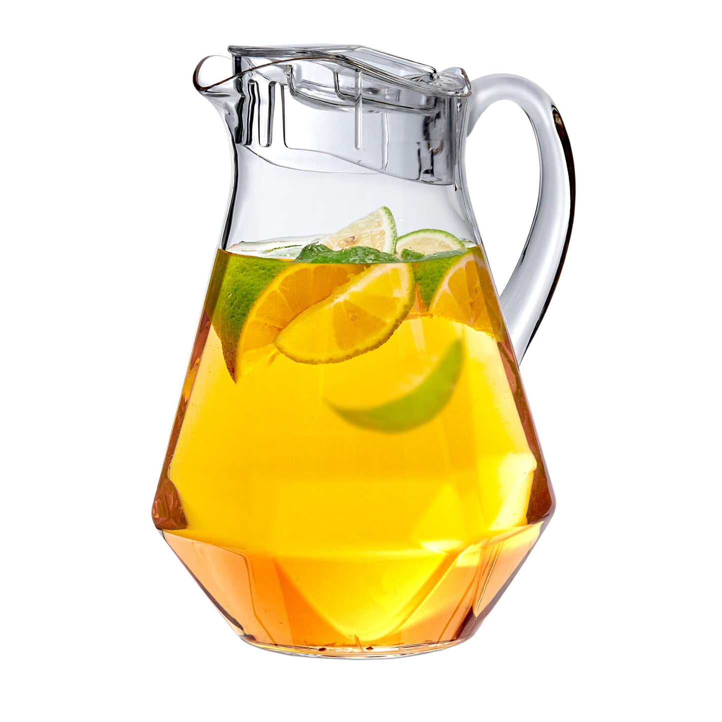 Amazing Abby - Sparkly - Plastic Pitcher (64 oz, 2 Quart), Clear Water Pitcher with Lid, Fridge Jug, BPA-Free, Shatter-Proof, Great for Iced Tea, Sangria, Lemonade, Juice, Milk, and More