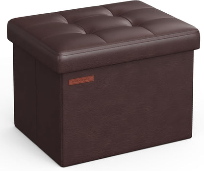 12.2 16.1 12.2 Inches, 286 lb ULSF100K02 SONGMICS Small Folding Storage Ottoman, Foot Rest Stool, Cube Footrest