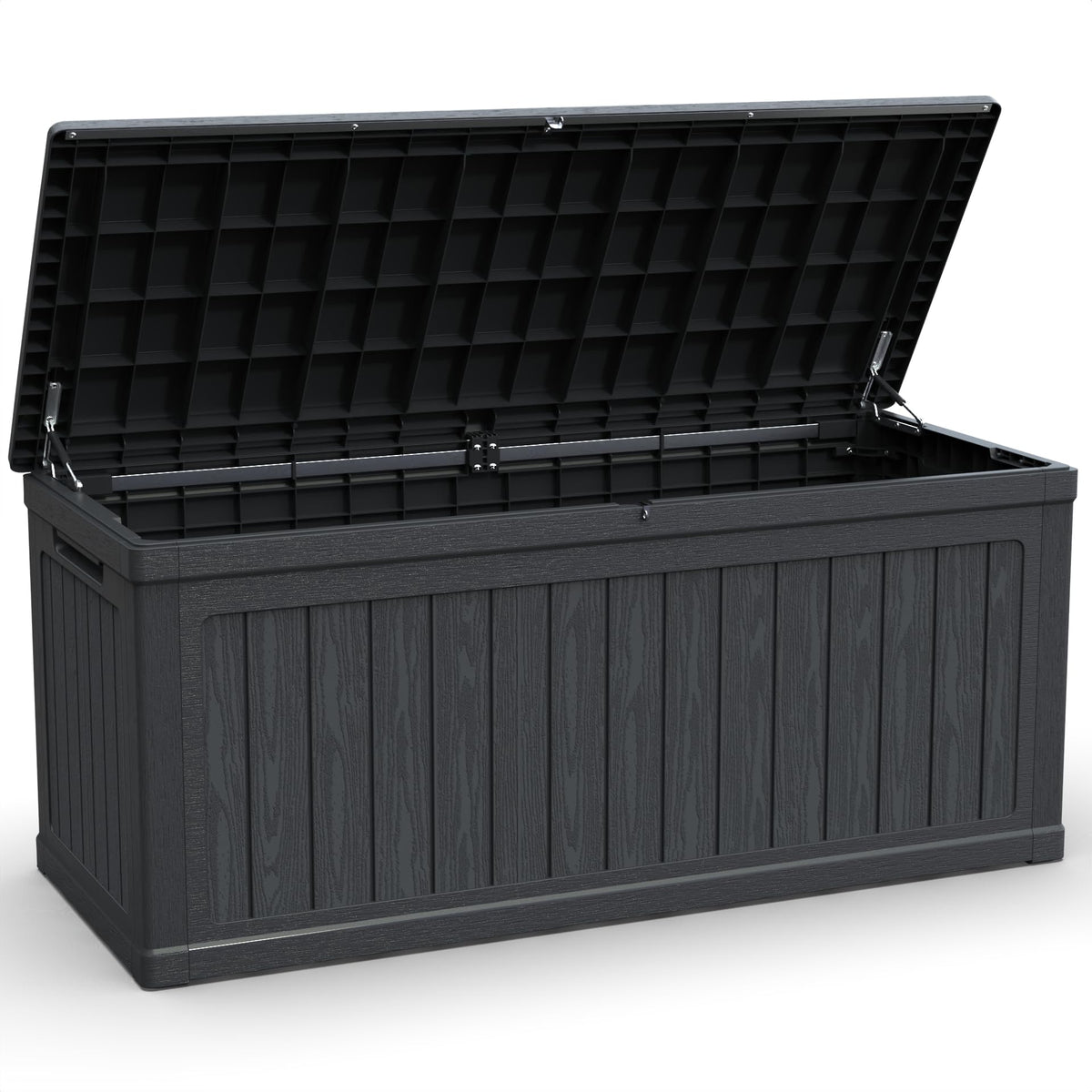 Seeheool 260 Gallon Large Outdoor Storage XXL Deck Box for Patio Furniture, Outdoor Cushions, Garden Tools and Sports/Pools Equipment, Waterproof Resin, Lockable, Black