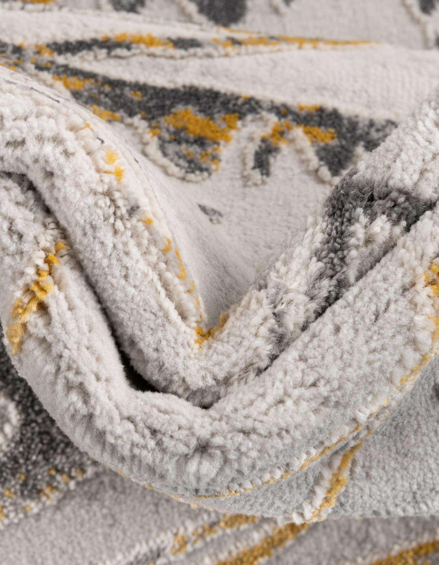 Unique Loom Finsbury Collection Area Rug - Anne (7' 10" x 10' Rectangle, Yellow and Gray/ Ivory)