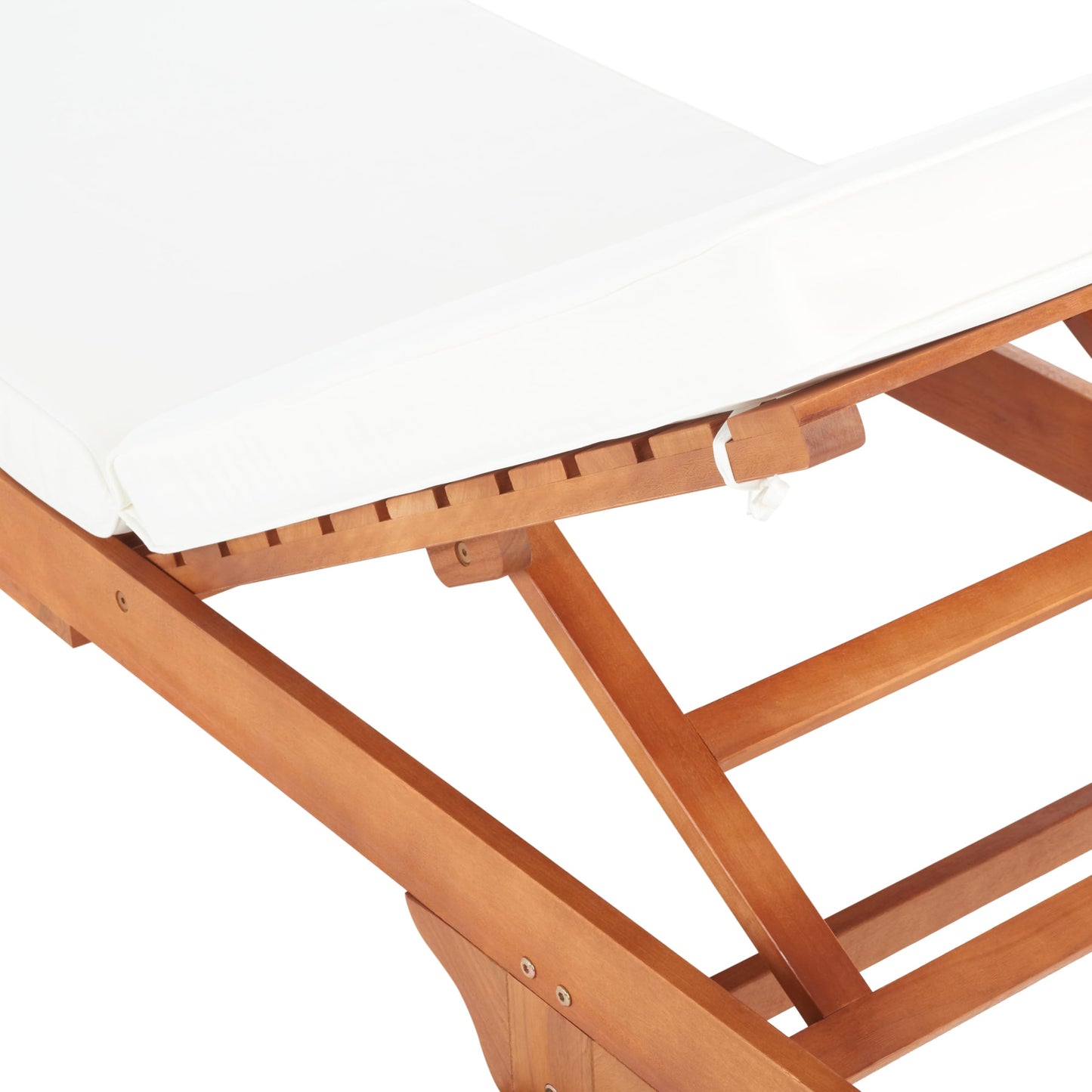 SAFAVIEH Outdoor Collection Newport Natural/ Beige Cushion Built-in Side Table Adjustable Chaise Lounge Chair