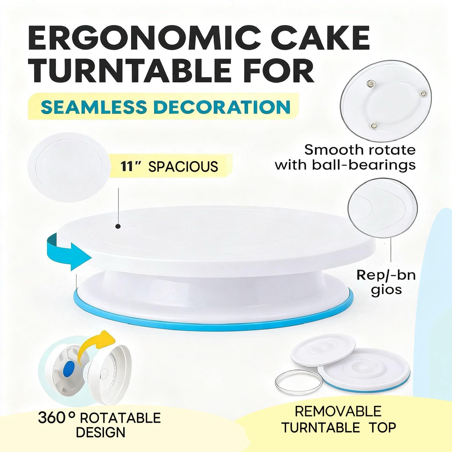 82 Pcs Cake Decorating Kit with Non-Slip Turntable, Stand,Leveler, 12 Piping Nozzles, Spatulas,Cupcake, 2 Reusable & 50 Disposable Bags,Complete Starter Set for Beginners & Home Bakers