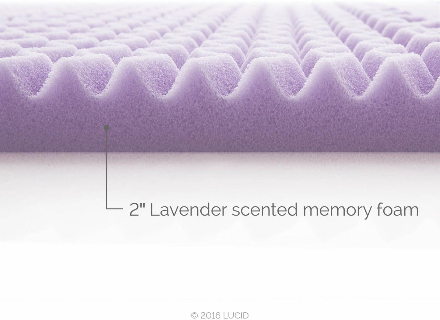 LUCID 2 Inch Lavender Memory Foam Twin XL Mattress Topper, 5 Zone