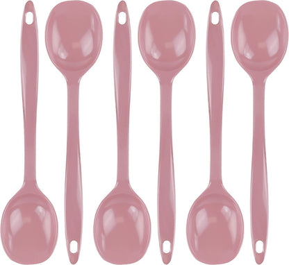 Reston Lloyd 11 inch Cooking Spoon, Heat Resistant BPA Free Melamine Utensil, Set of 6, Pink