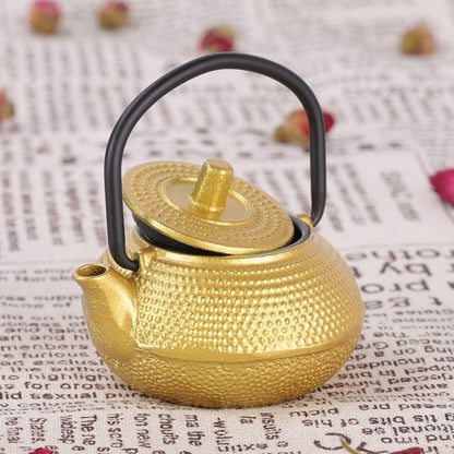 Gaeirt 50ml Cast Iron Tea Pot - Flat Bottom Tea Infuser with Handle and Spout, Exquisite Water Kettle for Home Kitchen