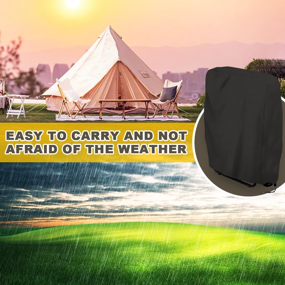 Fun Gift 420D Resistant(32.3'' 36.7'x 8.3')-Black Outdoor Folding Chair Covers, Oxford Cloth Zero Gravity Chair Covers